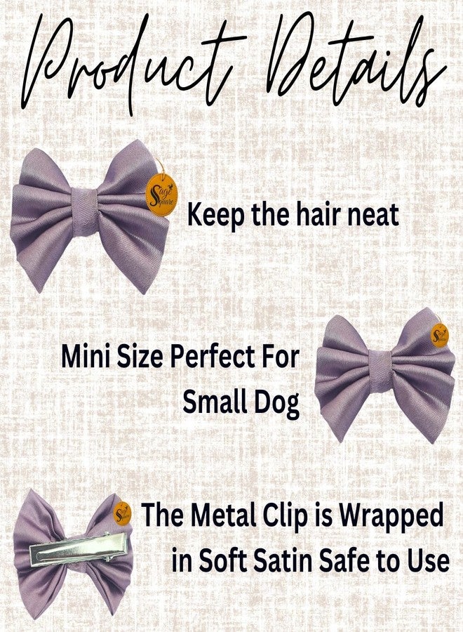 Sage Square Pet Hair Clips | Handmade Bow for Dogs & Cats | Stylish Topknot Bow | Luxry Pet Grooming Accessory | Fancy Hair Bow for Weddings, Festivals & Birthdays | Perfect for Gifting (Light Purple) - Image 5